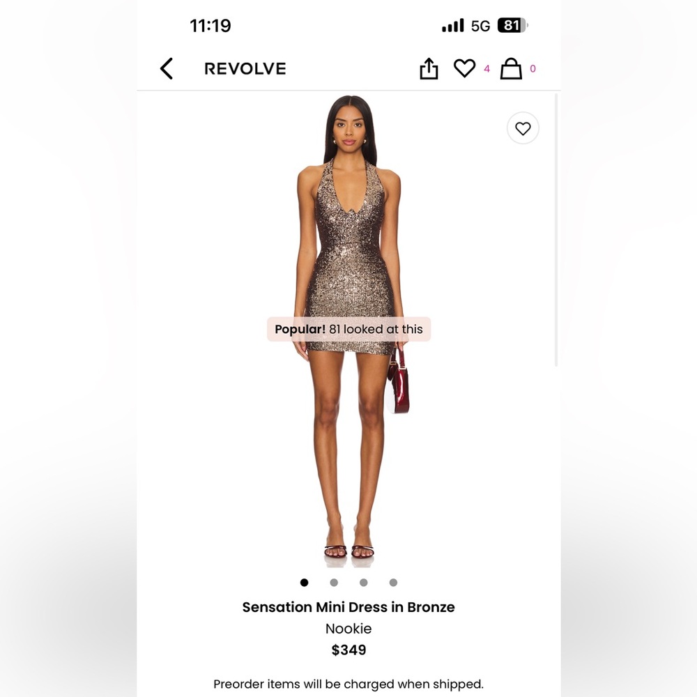 Nookie sensation mini dress - small like new